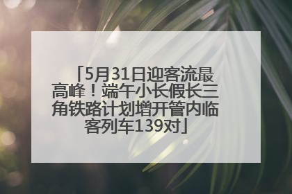 5月31日迎客流最高峰！端午小长假长三角铁路计划增开管内临客列车139对