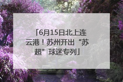 6月15日北上连云港！苏州开出“苏超”球迷专列